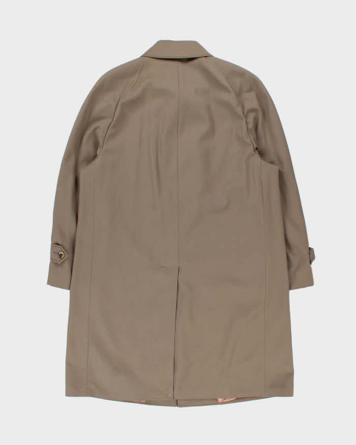 Vintage 1960s Bayside Wool Gabardine Woven In England Showerproof Overcoat - M