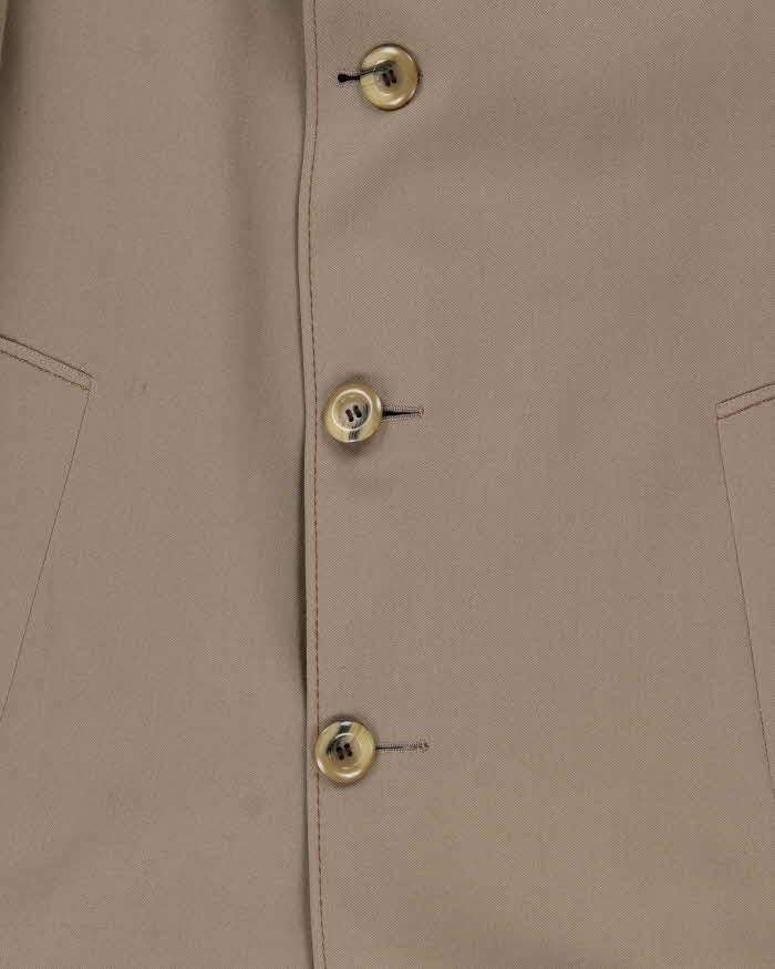 Vintage 1960s Bayside Wool Gabardine Woven In England Showerproof Overcoat - M