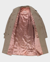 Vintage 1960s Bayside Wool Gabardine Woven In England Showerproof Overcoat - M