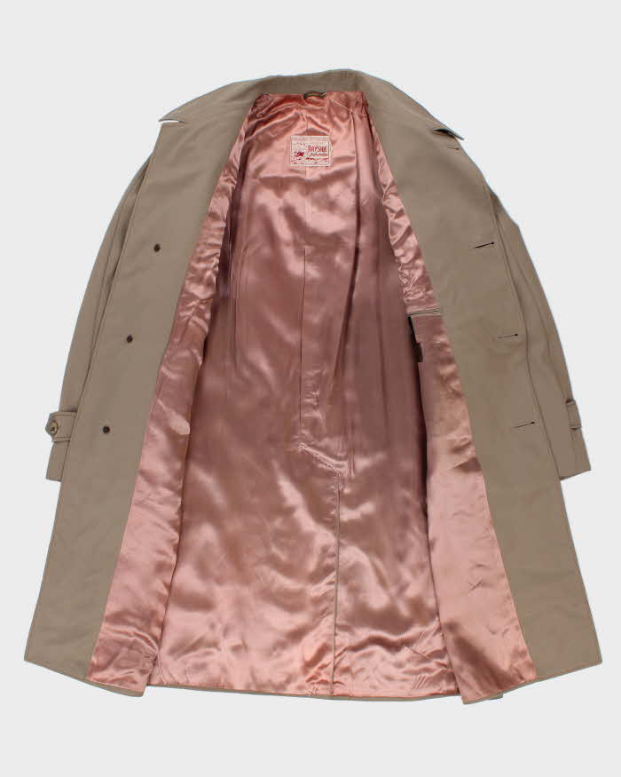 Vintage 1960s Bayside Wool Gabardine Woven In England Showerproof Overcoat - M