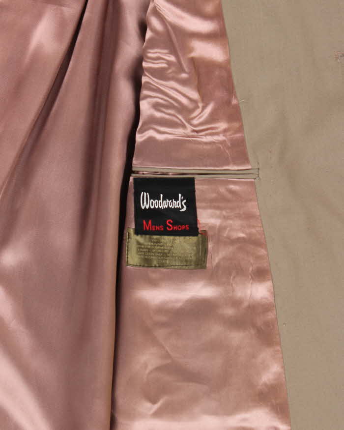 Vintage 1960s Bayside Wool Gabardine Woven In England Showerproof Overcoat - M