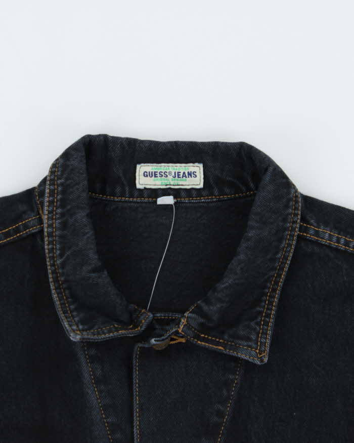 Vintage 1990s Guess Jeans Dark Indigo Wash Boxy Denim Jacket - L
