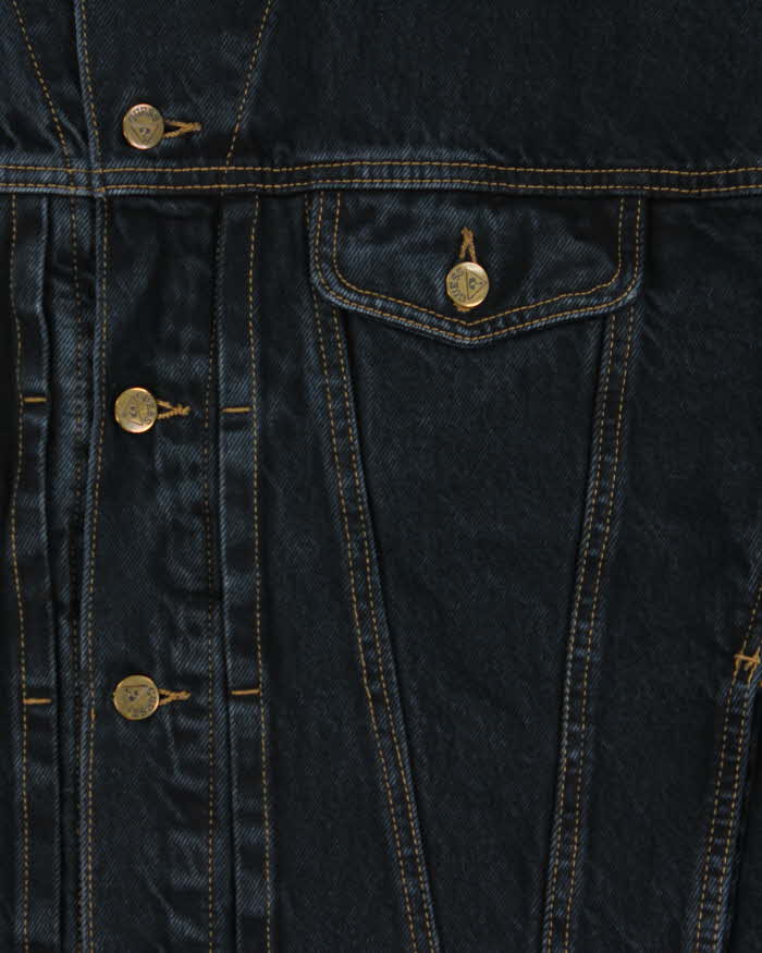 Vintage 1990s Guess Jeans Dark Indigo Wash Boxy Denim Jacket - L