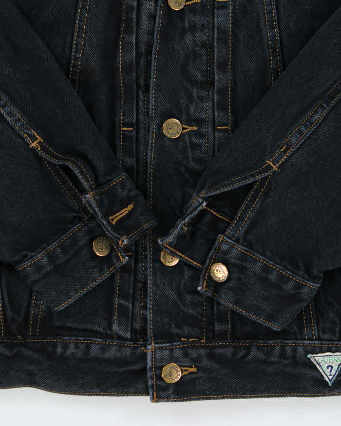 Vintage 1990s Guess Jeans Dark Indigo Wash Boxy Denim Jacket - L