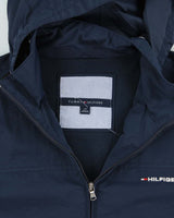 Vintage Y2K 00s Tommy Hilfiger Hooded Shell Harrington Jacket - L