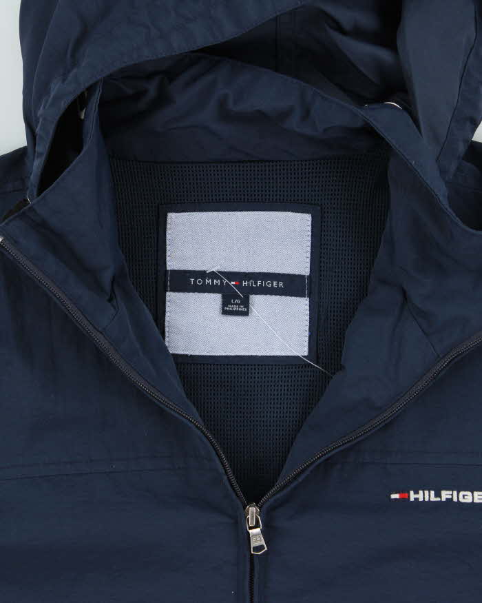 Vintage Y2K 00s Tommy Hilfiger Hooded Shell Harrington Jacket - L