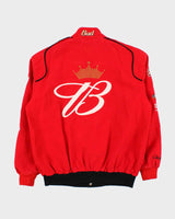 Vintage Y2K 00s Chase Authentics Drivers Line Dale Earnhardt Budweiser Nascar Bomber Jacket - M