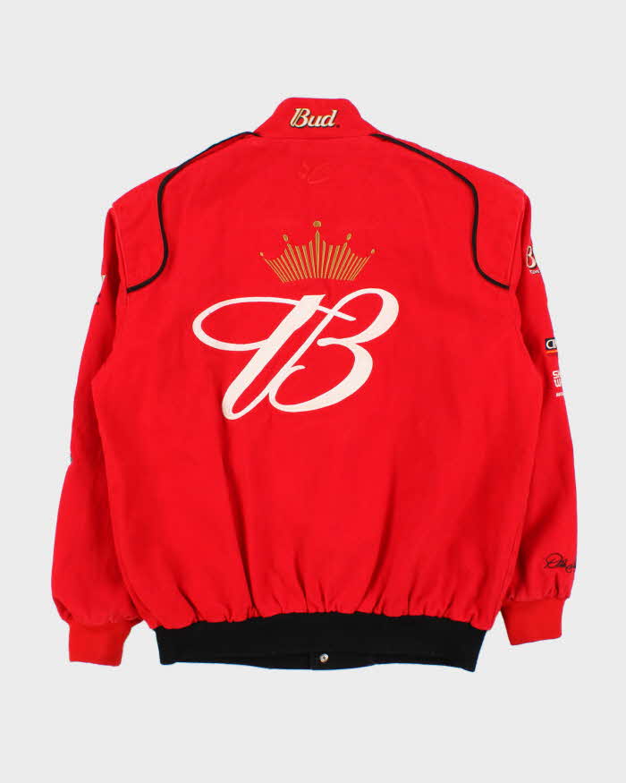 Vintage Y2K 00s Chase Authentics Drivers Line Dale Earnhardt Budweiser Nascar Bomber Jacket - M