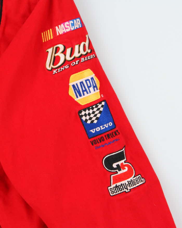 Vintage Y2K 00s Chase Authentics Drivers Line Dale Earnhardt Budweiser Nascar Bomber Jacket - M