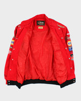 Vintage Y2K 00s Chase Authentics Drivers Line Dale Earnhardt Budweiser Nascar Bomber Jacket - M