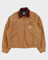 Vintage Carhartt J001 Detroit Blanket Lined Tan Made In USA Workwear Jacket - L