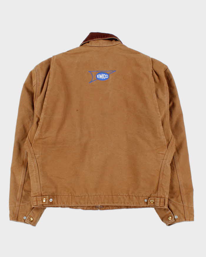 Vintage Carhartt J001 Detroit Blanket Lined Tan Made In USA Workwear Jacket - L
