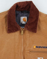 Vintage Carhartt J001 Detroit Blanket Lined Tan Made In USA Workwear Jacket - L
