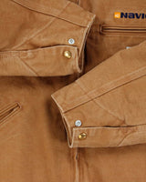 Vintage Carhartt J001 Detroit Blanket Lined Tan Made In USA Workwear Jacket - L