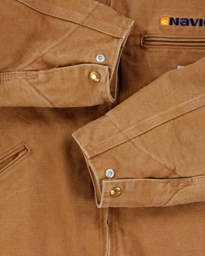 Vintage Carhartt J001 Detroit Blanket Lined Tan Made In USA Workwear Jacket - L