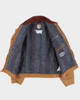 Vintage Carhartt J001 Detroit Blanket Lined Tan Made In USA Workwear Jacket - L