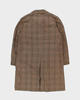 Vintage 1970s London Fog Wool Layer Lined Glen Check Over Coat - L