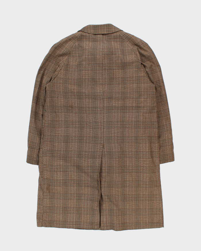 Vintage 1970s London Fog Wool Layer Lined Glen Check Over Coat - L