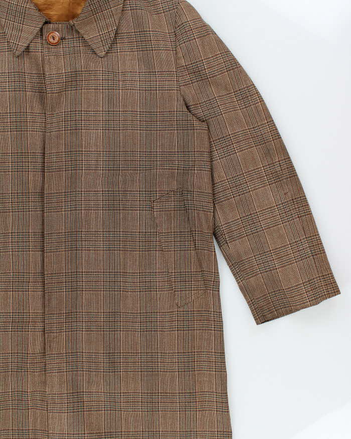 Vintage 1970s London Fog Wool Layer Lined Glen Check Over Coat - L