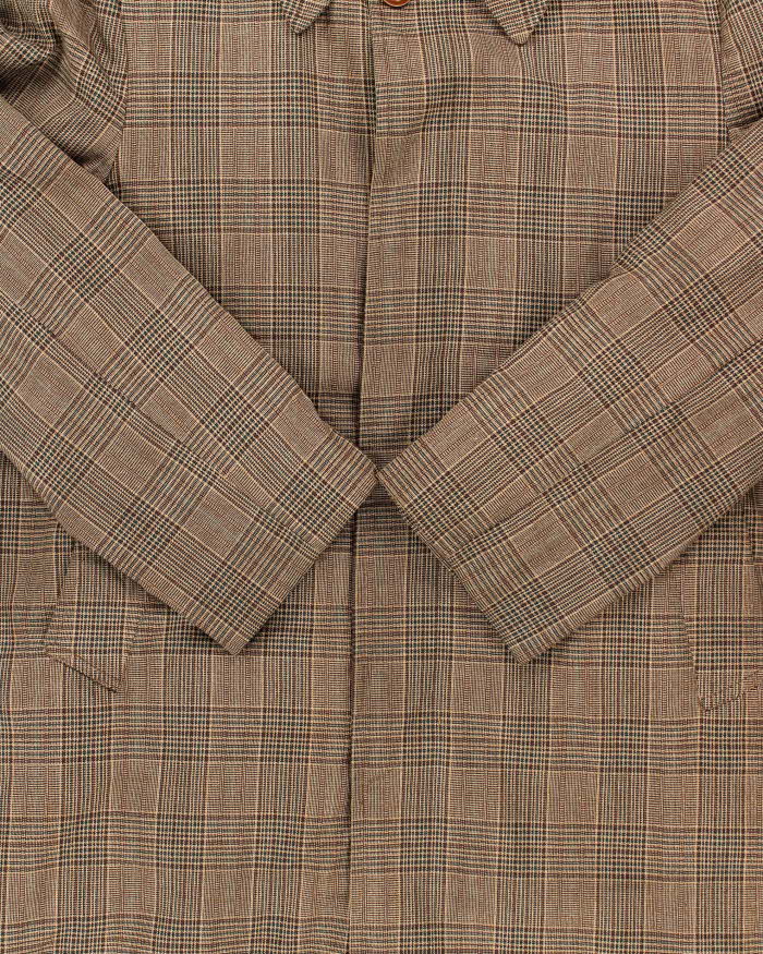 Vintage 1970s London Fog Wool Layer Lined Glen Check Over Coat - L