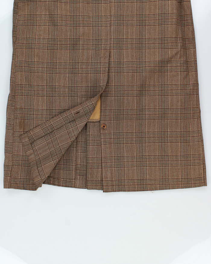 Vintage 1970s London Fog Wool Layer Lined Glen Check Over Coat - L