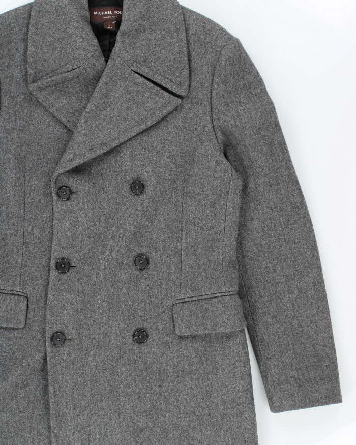 AW2018 Michael Kors Main Line Made In Italy Wool Double Breasted Over Coat - M
