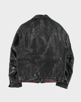 Vintage 1950s Sportsmaster Made In USA Lightning Zipper Horsehide Leather Shearling Biker Jacket - M