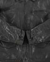 Vintage 1950s Sportsmaster Made In USA Lightning Zipper Horsehide Leather Shearling Biker Jacket - M