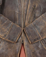 Vintage 1940s Top Craft Made In USA Horsehide Leather Motorcycle Biker Jacket - L