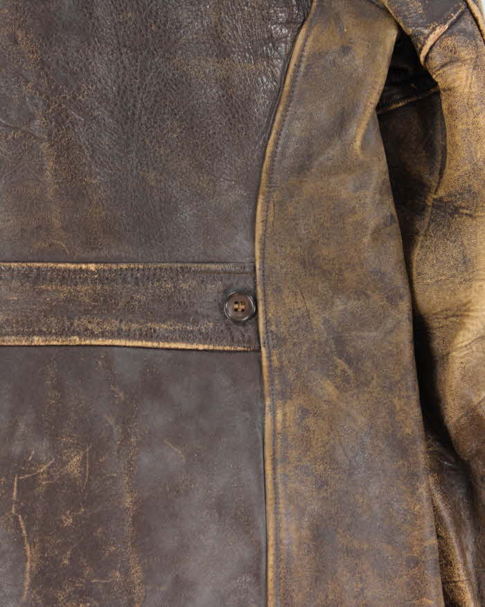 Vintage 1940s Top Craft Made In USA Horsehide Leather Motorcycle Biker Jacket - L