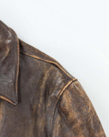 Vintage 1940s Top Craft Made In USA Horsehide Leather Motorcycle Biker Jacket - L