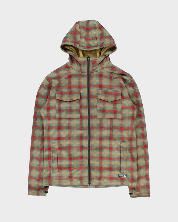 Vintage Y2K 00s Burton Biltmore System Fleece Lined Plaid Hooded Ski Jacket - L