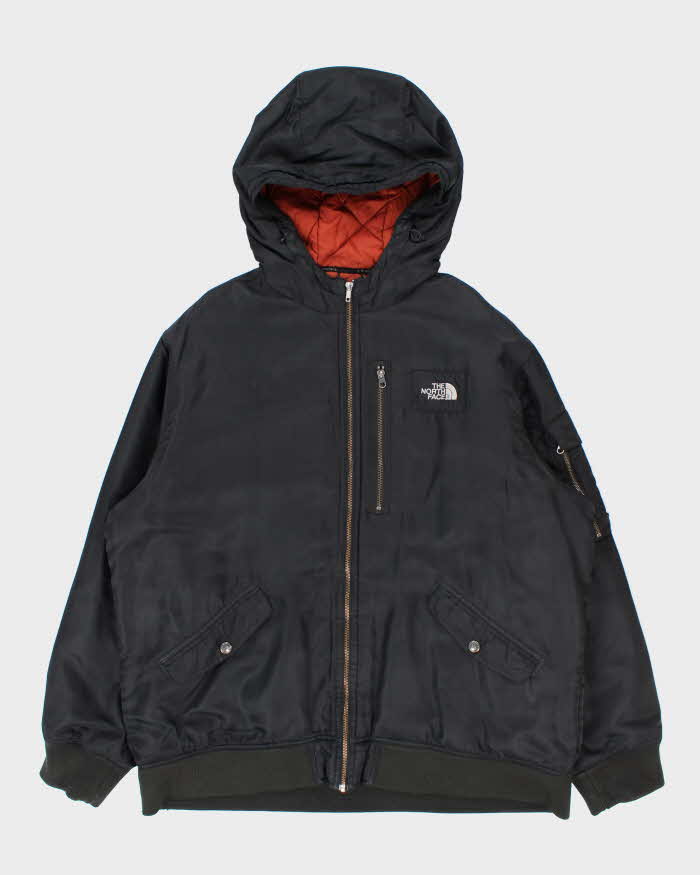 Vintage Y2K 00s The North Face Quilted Satin Hooded Bomber Jacket - XXL