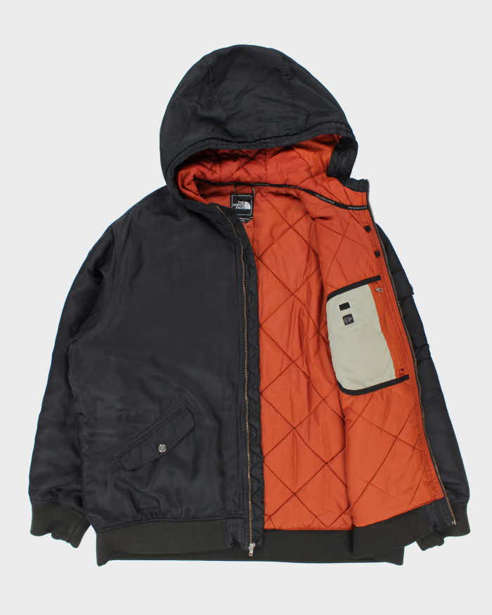 Vintage Y2K 00s The North Face Quilted Satin Hooded Bomber Jacket - XXL