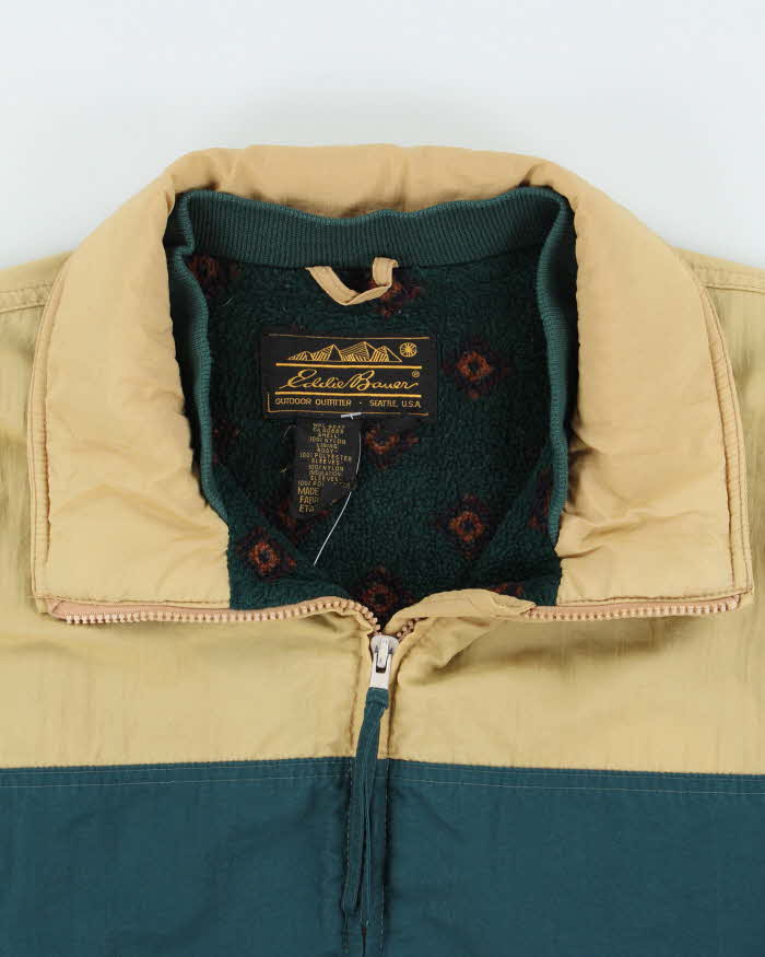 Vintage 1990s Eddie Bauer Made In USA Fleece Lined Shell Jacket - L