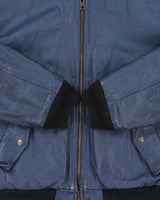 Vintage 1991 Michael Haban Where Mi US Navy Leather Bomber Jacket - M