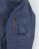 Vintage 1991 Michael Haban Where Mi US Navy Leather Bomber Jacket - M