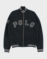 Vintage Polo Ralph Lauren 67 Embroidered Patch Logo Cotton Varsity Jacket - M