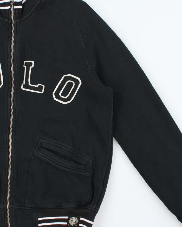 Vintage Polo Ralph Lauren 67 Embroidered Patch Logo Cotton Varsity Jacket - M