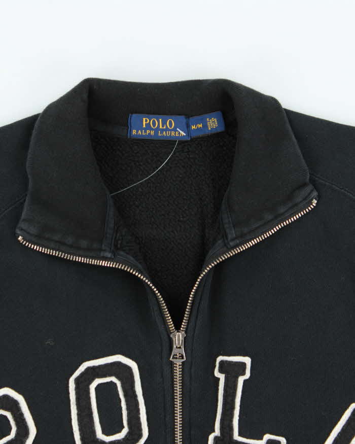 Vintage Polo Ralph Lauren 67 Embroidered Patch Logo Cotton Varsity Jacket - M