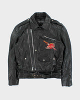 Vintage 1990s Cosa Nova Die Hard Double Zip Classic Leather Biker Jacket - S