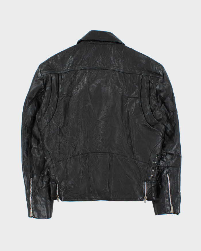 Vintage 1990s Cosa Nova Die Hard Double Zip Classic Leather Biker Jacket - S