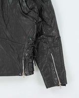 Vintage 1990s Cosa Nova Die Hard Double Zip Classic Leather Biker Jacket - S