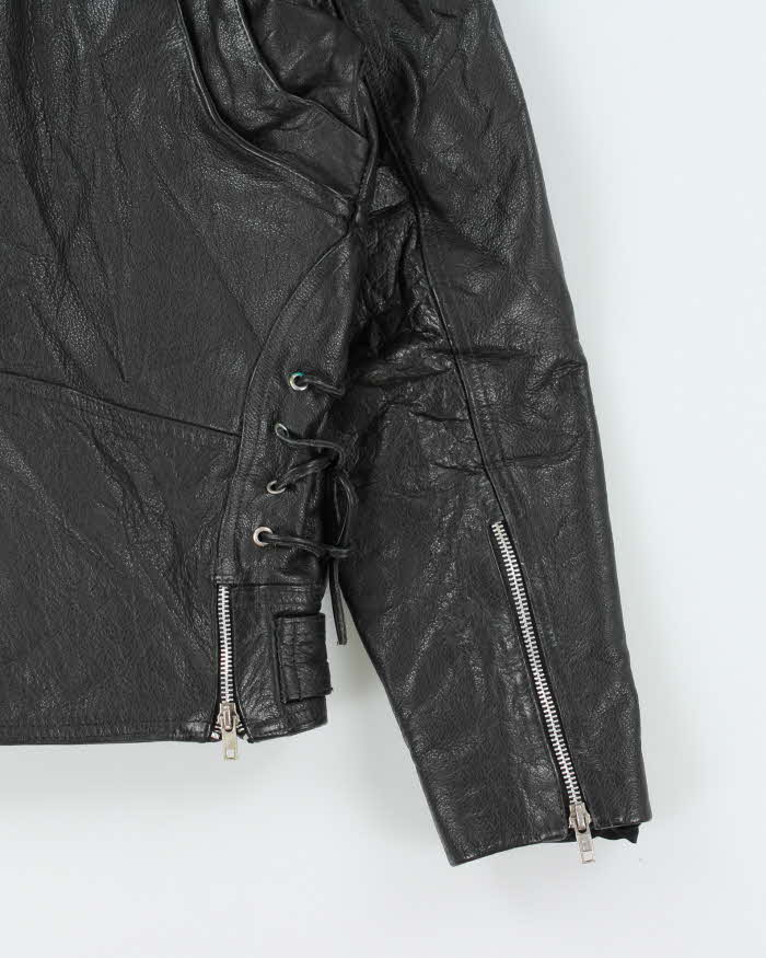 Vintage 1990s Cosa Nova Die Hard Double Zip Classic Leather Biker Jacket - S