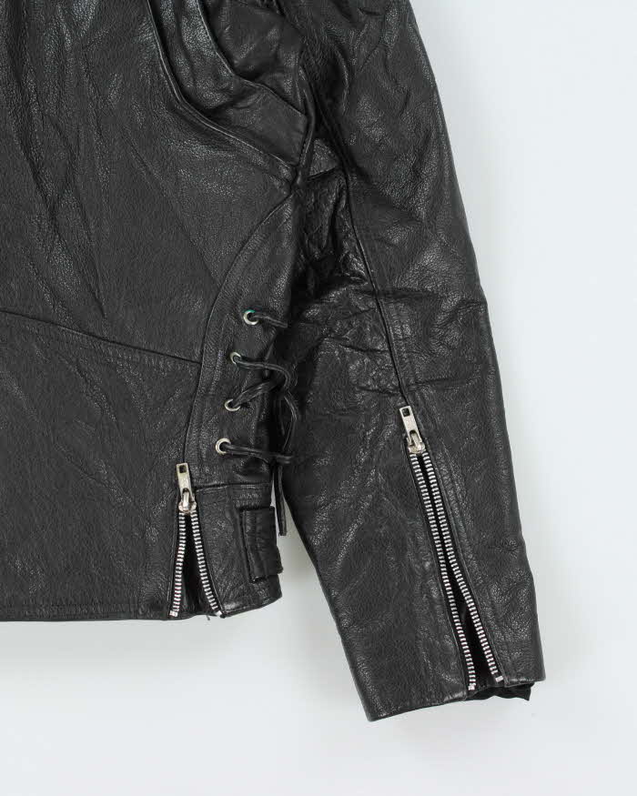 Vintage 1990s Cosa Nova Die Hard Double Zip Classic Leather Biker Jacket - S