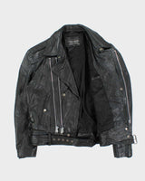 Vintage 1990s Cosa Nova Die Hard Double Zip Classic Leather Biker Jacket - S