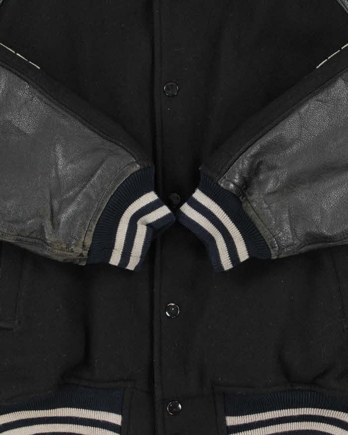 Vintage 1990s Person's Japan Wool Leather Varsity Bomber Jacket - M