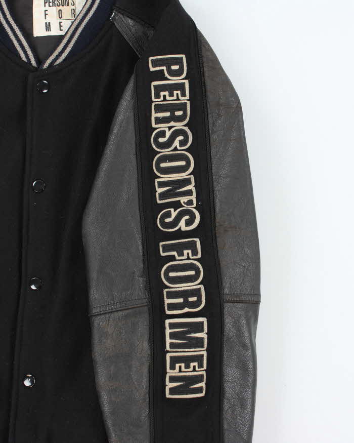 Vintage 1990s Person's Japan Wool Leather Varsity Bomber Jacket - M