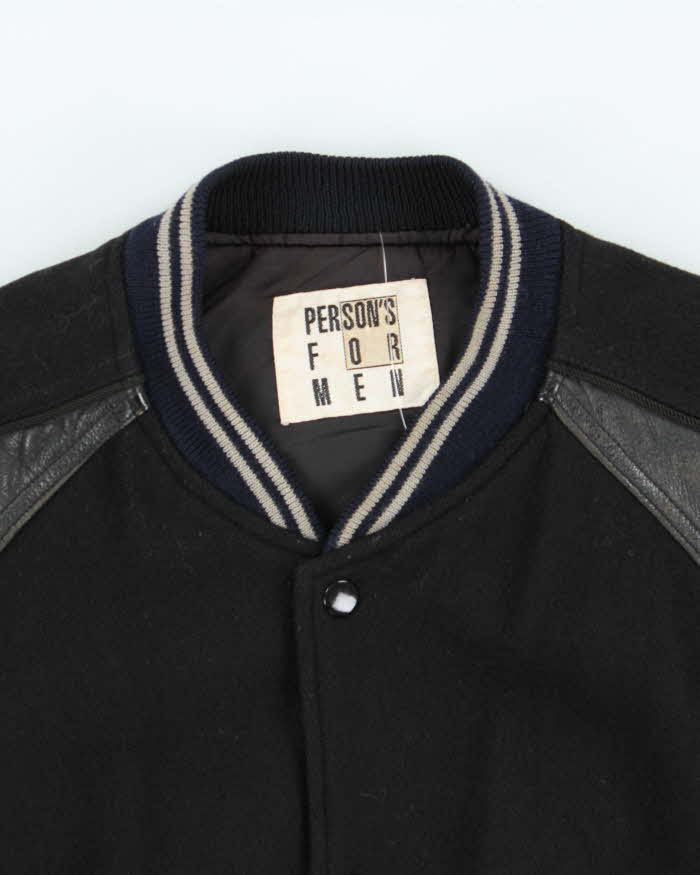 Vintage 1990s Person's Japan Wool Leather Varsity Bomber Jacket - M