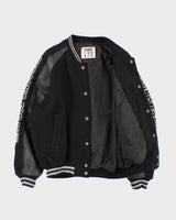 Vintage 1990s Person's Japan Wool Leather Varsity Bomber Jacket - M